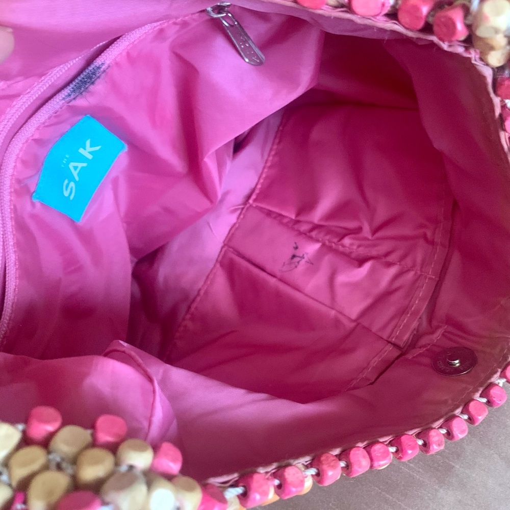 The Sak Boho Pink Wooden Beaded Bag - Picture 5 of 7